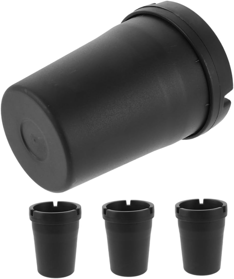 Mikinona 4pcs Car Ashtrays Portable Windproof Smellproof Cigarette Butt Holders for Vehicles Trucks Home Use Space-Saving Ashtray for Car Cup Holders