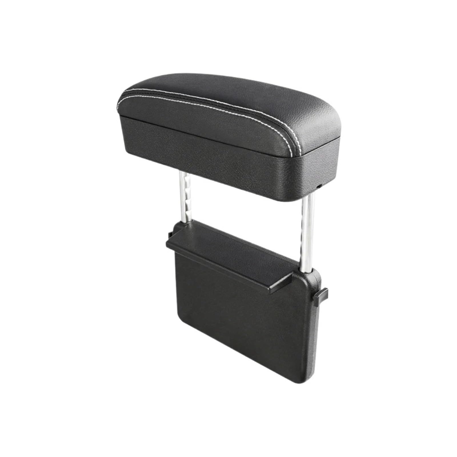 XINQQDC Console Armrest Car Armrest Box Seat Seam Storage Box PU Leather Elbow Support Pad Adjustable Height Car Universal Armrest Box Organizer Car Armrest Organizer(Black white)