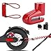 Anti-Diebstahl-Scheibenbremse Räder sperren mit Stahldraht für Xiaomi Mijia M365 Elektroroller Skateboard Diebstahlwarnanlage für Motorräder Disc Lock, Disc Brake Lock für Elektroroller (Rot)