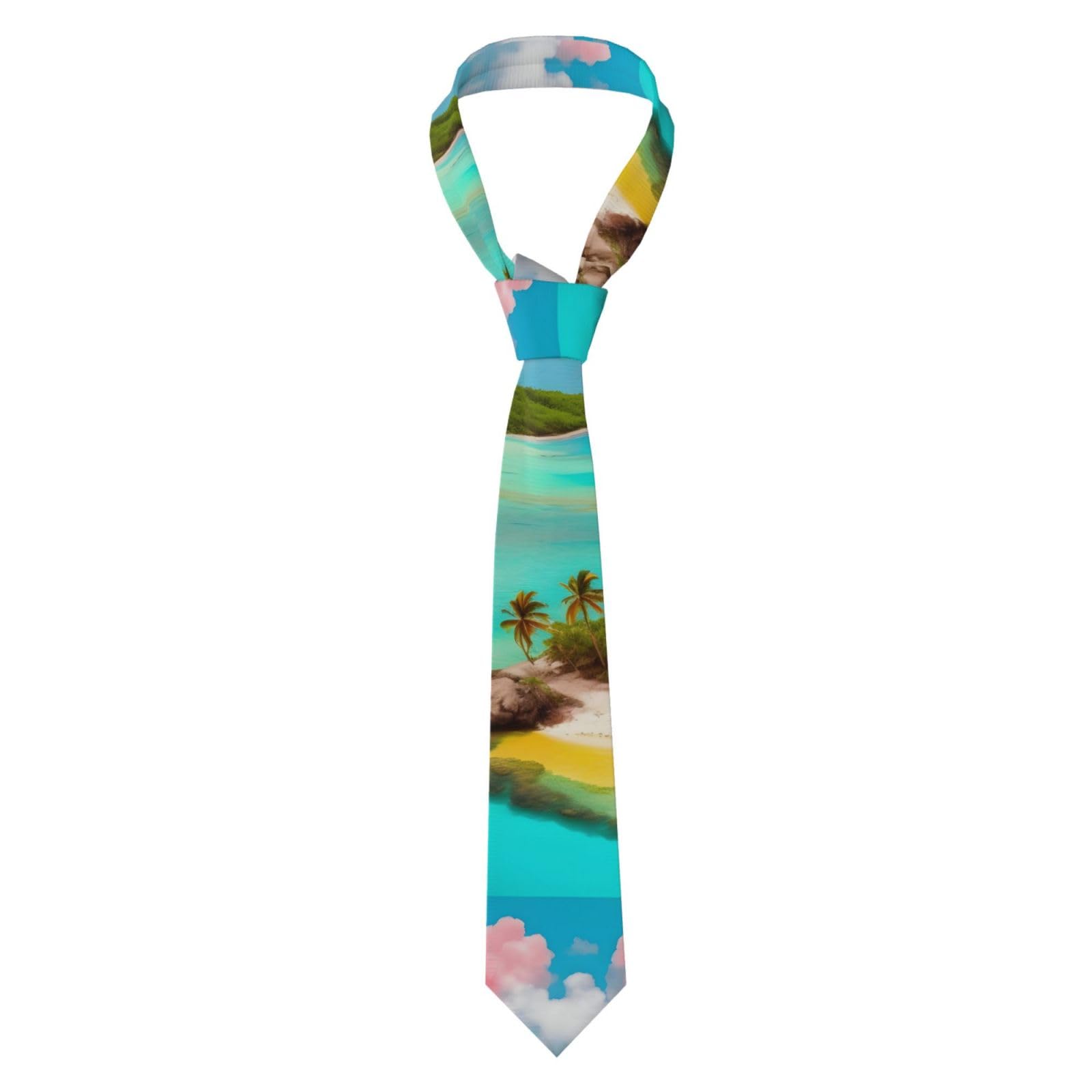 KFLDYOASCBVN Caribbean Scenery Men'S Necktie,Wedding Tieã€Business Tieã€Formal Event Tie