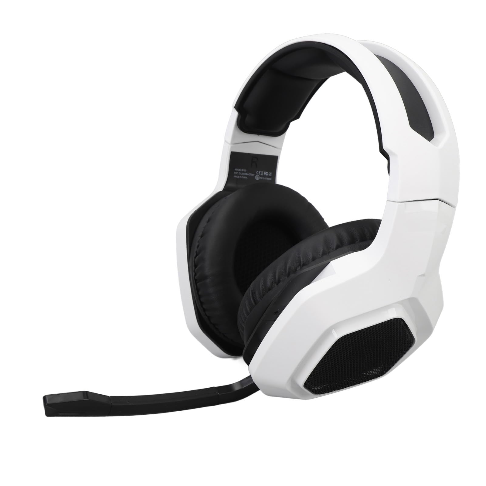 Cuffie da Gioco, Microfono con Cancellazione Attiva del Rumore Cuffie da Gioco per PC Bluetooth a Bassa Latenza 2.4G, con Microfono Cuscinetti Auricolari in Memory Foam per Switch PC (WHITE)
