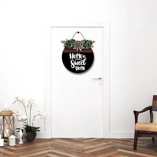Miniatura 4 de Home Sweet Home - Letrero para decoración de puerta delantera, colgador de madera, arte de pared, para colgar en la puerta, primavera, verano,