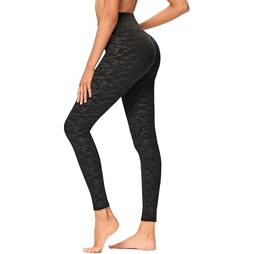 GAYHAY High Waisted Leggings for Women - Soft Opaque Slim Tummy Control Printed Pants for Running Cycling Yoga