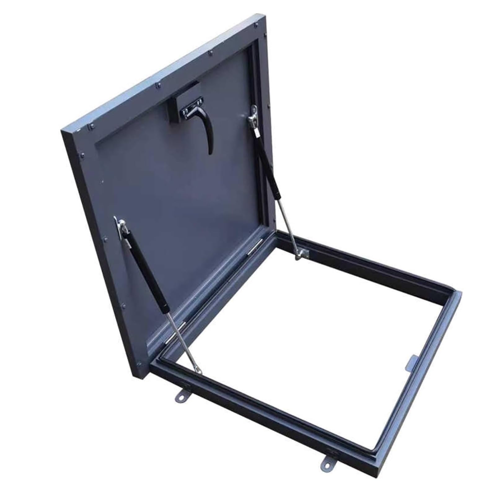 Juskaqzyi One Color Skylight Galvanized Steel Roof Hatch Large Attic Hatch Roof Security Door For Maintenance Roof Rainproof Basement Roofs Attic(In 85 * 85Cm)