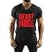 DashX "Beeast" Teefit Fitness Series Cotton Mens V-Neck T-Shirt