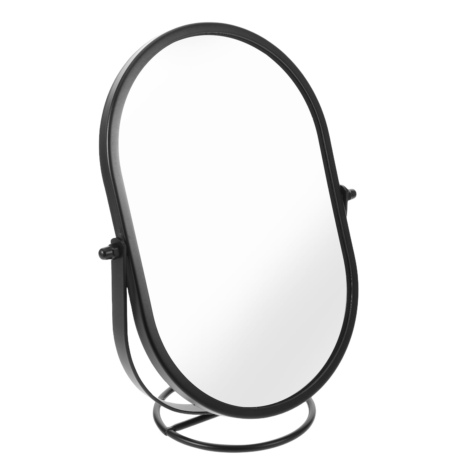 Miroir de maquillage ovale rotatif MAGICLULU noir sur pied pour coiffeuse