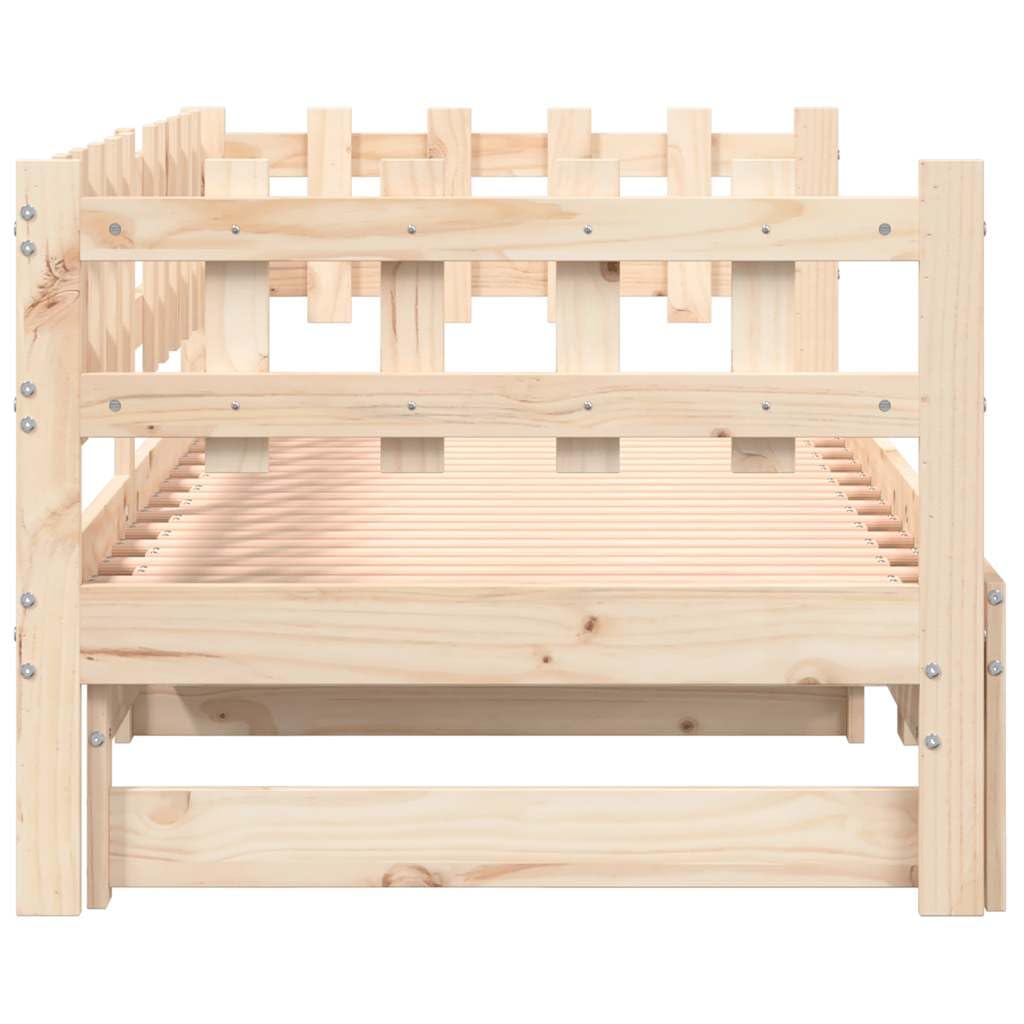 vidaXL Sofá Cama extraíble Madera Maciza de Pino 2X(90x200) cm