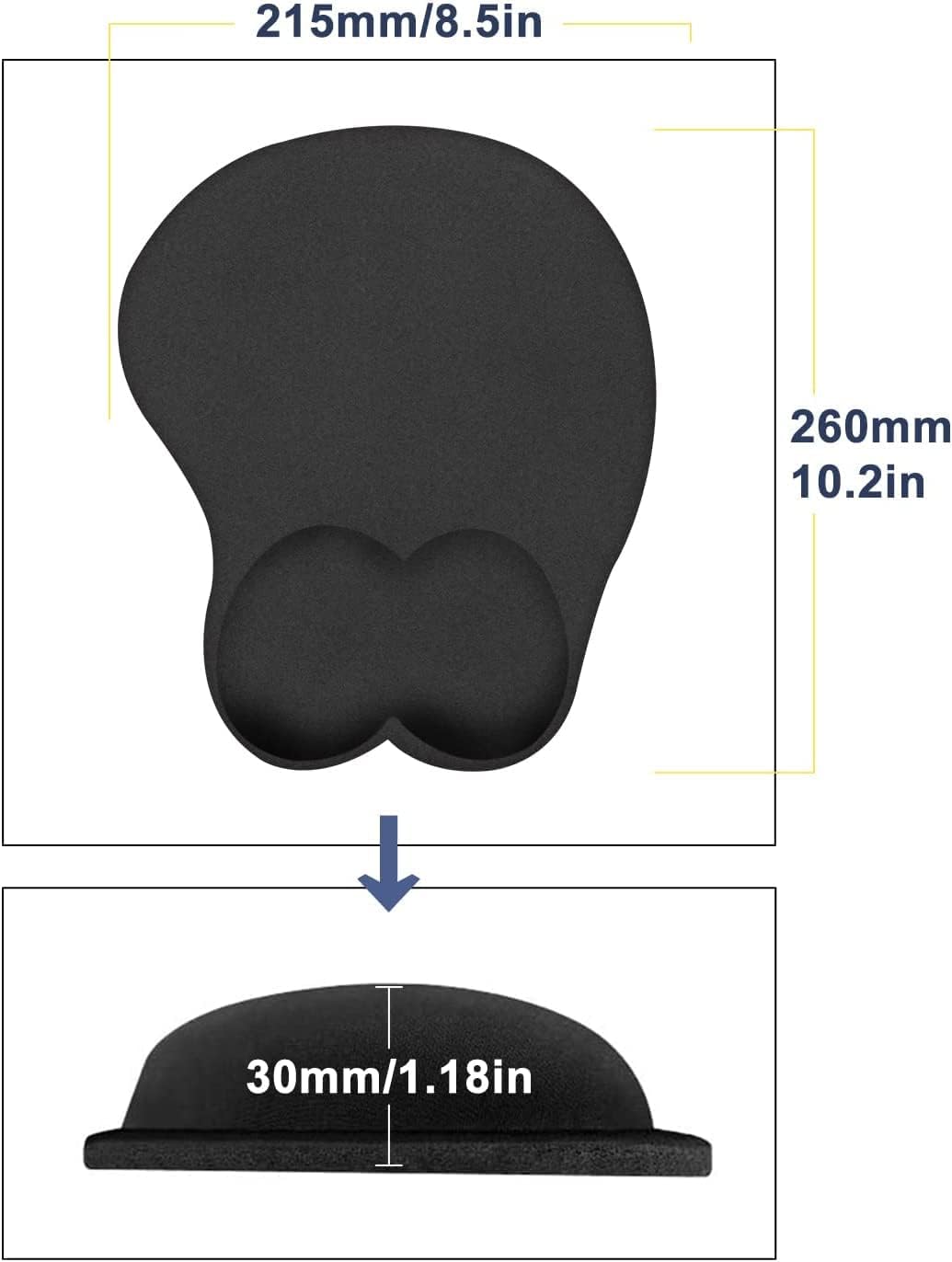 2Pcs Personalized Photo Gaming Mouse Pad with Wrist Support, Custom Mouse Pads with Wrist Rest Support, Customized Gel Mouse Mat, Non-Slip Rubber Base, Ergonomic Mousepad for Anime Office Computer