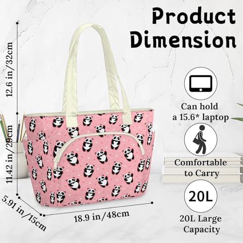 Sac fourre-tout panda léger et matelassé avec fermeture éclair - 4