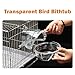 kathson Bird Bath Box for Cage Parakeet Bath Tub Parrot Hanging Bathtub Cube No-Leakage Birds Bath Shower Box Bowl Cage Accessory for Small Birds Lovebird Canary Cockatiel, Acrylic Clear(Transparent)