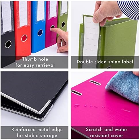 Pukka Pad, Premium Lever Arch File  5 Pack of 2-Ring Binder Portfolios for Work or Home Paperwork Organisation - 32 x 28cm - Orchid