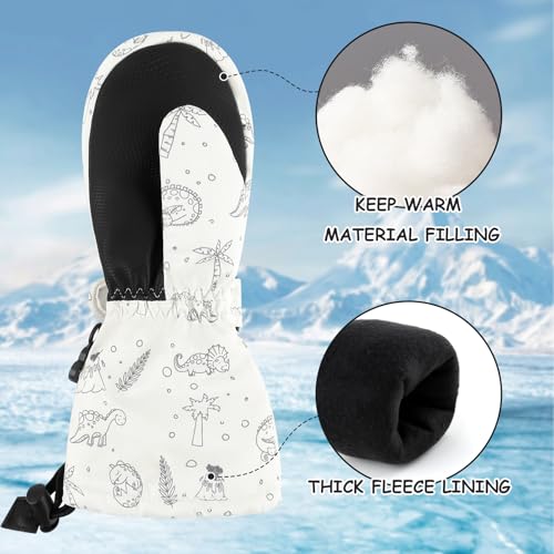 Duoyeree Waterproof Kids Mittens Gloves with Fleece Lined for Boys Girls Winter Snow Skiing Thick Insulated for Cold Weather3