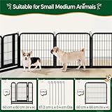 Yaheetech Welpenlaufstall 60cm hoch, 6-teiliger Faltbarer Welpenauslauf, Automatische Verriegelung, DIY Hundepark für drinnen und draußen, werkzeugfreie Montage
