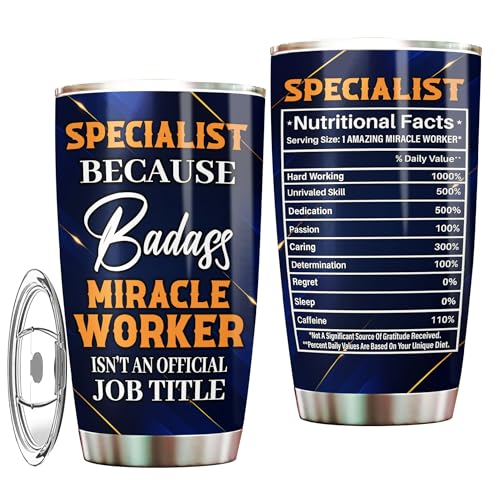 MONIZILUCKY Specialist Tumbler 20oz – Stainless Steel Insulated Travel Mug for Men & Women, Coffee Cup Gift for Specialist, Work, Office, Retirement, Birthday, Christmas, Appreciation