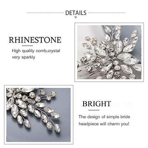 Catery Bride Wedding Hair Comb Rhinestones Silver Side Combs Crystal Hair Jewelry Bridal Hair Piece Clips Hair Accessories For Women And Girls (A-Sliver) #TOP5
