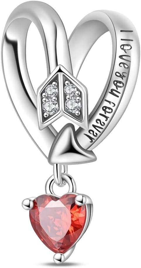 Cupid's Heart-Piercing Arrow Bead Charm, Charm for Bracelet, Compatible with Pandora Bracelet, Gift Box Packaging