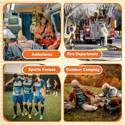 LIROPAU Krankentrage, 210 * 54cm Mobile Patiententrage aus Aluminium mit Schnallen, Klappbare Trage With Storage Pouch für den Notfall-Patiententransport