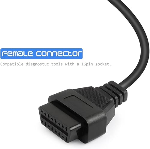 Miniatura 3 de FOXWELL Extensión de diagnóstico OBD2 de 16 pines, adaptador de cable macho a hembra y escáner FOXWELL NT630 Plus OBD2