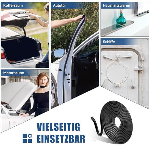 Kantenschutz für Bleche 1–2 mm Klemmbereich, U-Form Gummiprofil Kantenschutzprofil 5 m Rolle, Türkantenschutz für die meisten Autos, ideal für Blechverarbeitung, Bootsbau & Handwerk (2mm, 5m)