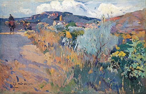 Vue de L'aleixar tableau salon affiche paysage lumineux Joaquín Mir pour grand mur de bureau