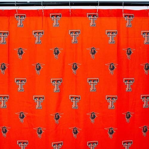 Image of College Covers Everything Comfy Texas Tech Red Raiders Bright and Colorful Shower Curtain Cover 70 inch x 72 inch