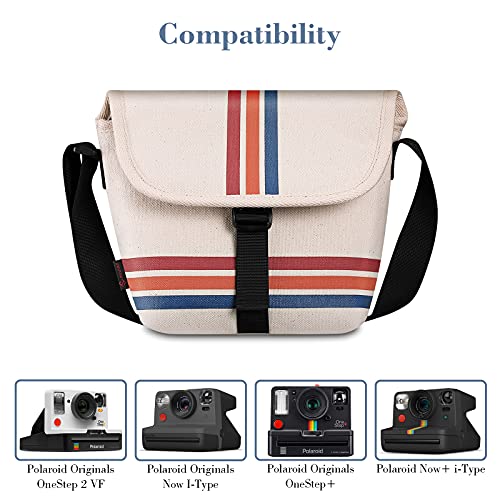 Fintie Camera Bag Compatible With Polaroid Onestep+, Onestep 2 Vf, Now+ I-Type, Now I-Type Instant Film Camera - Canvas Travel Bag Soft Pouch With Adjustable Strap & Interior Pocket #TOP3