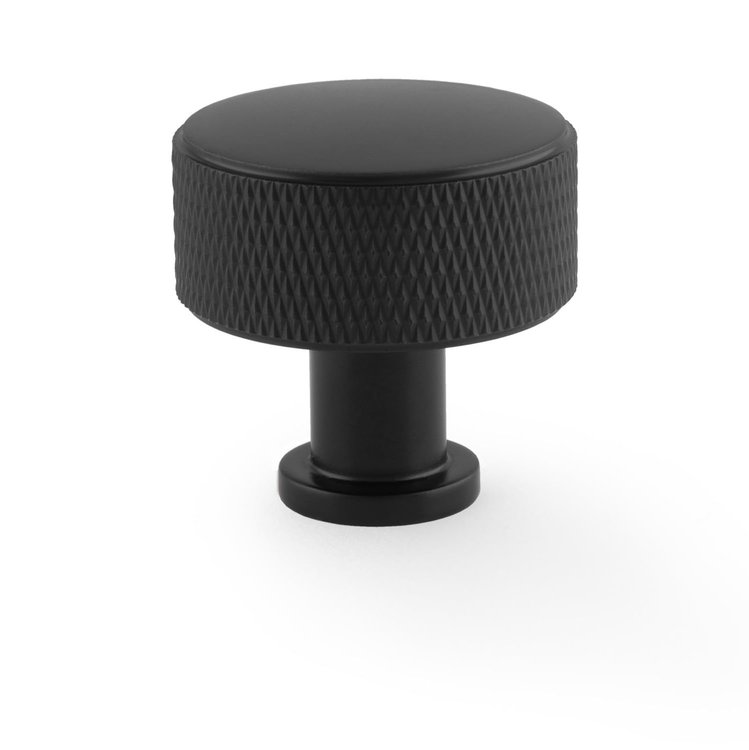 Handle & Home 35mm Matt Black Kitchen Knob Knurled Diamond Texture Cabinet Furniture Door Drawer Pull