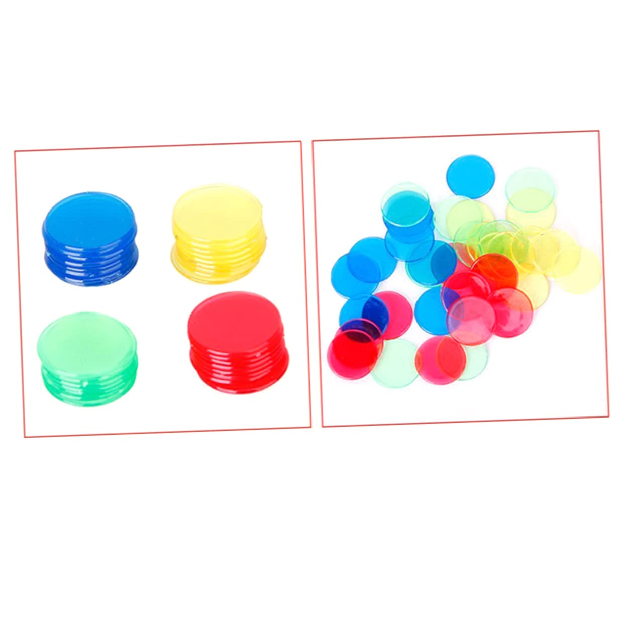Garneck Educational Bingo Chips 20pcs Plastic Counters Disks for Boys and Girls Counting Games