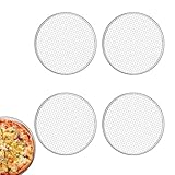 mekueeex 4 Pack 12 Inch Pizza Screen, Aluminum Alloy Pizza Pan for Oven Nonstick Pizza Screen, Seamless Rim & Rust-Free, Pizza Baking Pan Pizza Crisper Tray for Kitchen, Commercial, BBQ