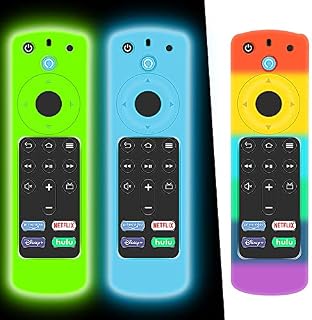 [3Pack]Silicone Protective Case for Fire TV Stick Remote(3rd Gen) 2021,for Firestick 4k Alexa Voice Remote Replacement Battery Glowing Covers Case Holder Sleeve Protector Skin Piece Accessories