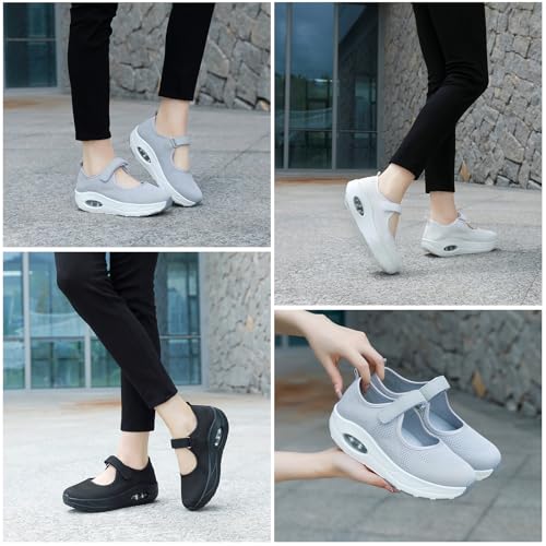 Women's Comfortable Working Nurse Shoes Non-Slip Adjustable Breathable Walking Buffer Fitness Casual Nursing Orthotic Lightweight Shoes Arthritis, Diabetes Heel Pain - Image 7