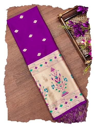 Image of DEVANGI Women's Woven Paithani Banarasi Silk Dupatta /Chunni For Women, Floral Print 1 Meter Wide and 2.3 Meter Length Printed Designer Dupatta /Chunni For Girls