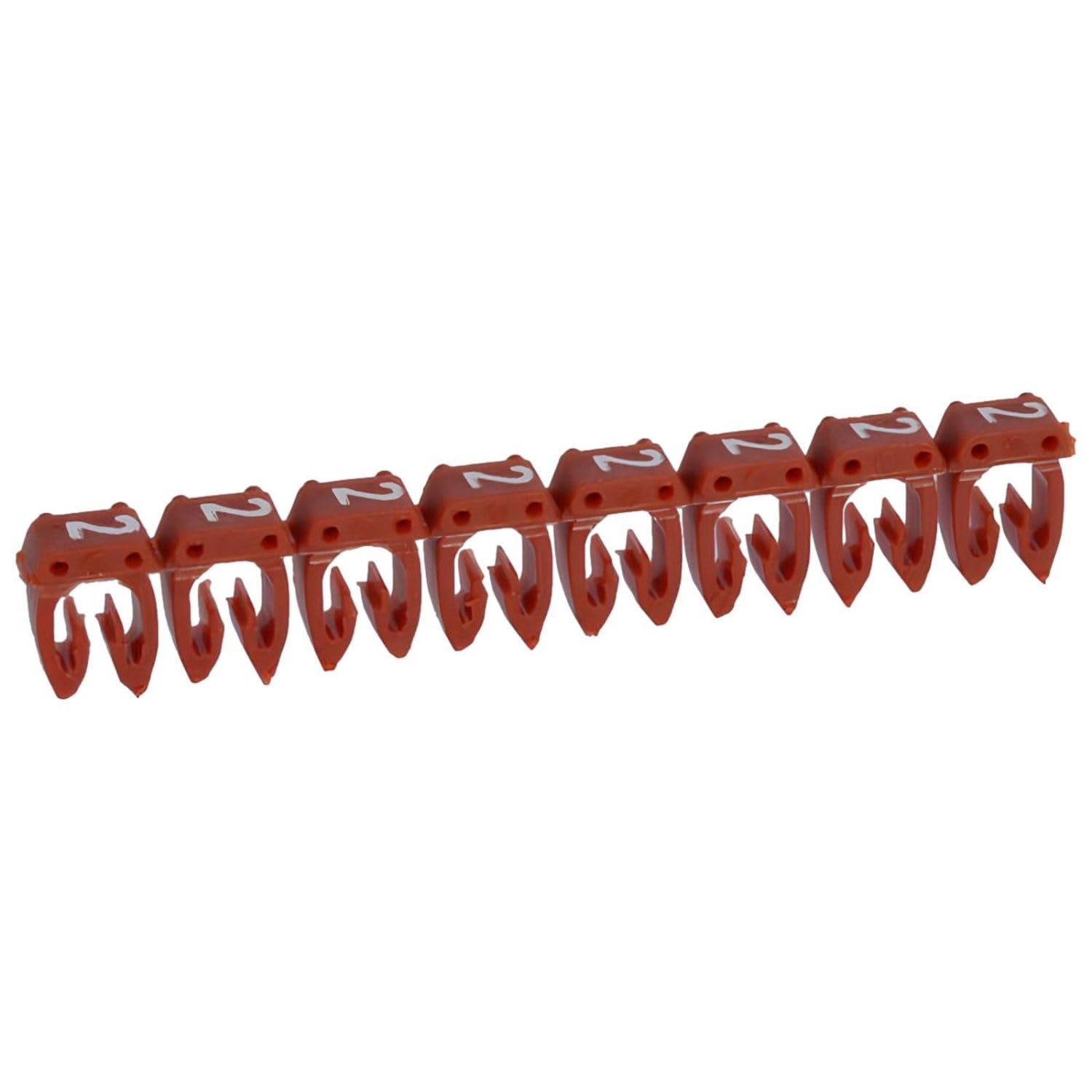 038222 Legrand - Boite De 1200 Repères Cab 3 Pour Fils 1,​5mm² à 2,​5mm² - Marquage Chiffre 2 Rouge