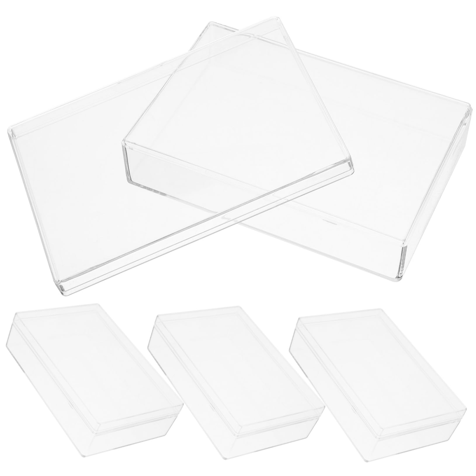 GAROZATION 4pcs Small Plastic Jewelry Boxes Storage Dividers Bead Organizer Box Storage Containers for Jewelry Compact Display