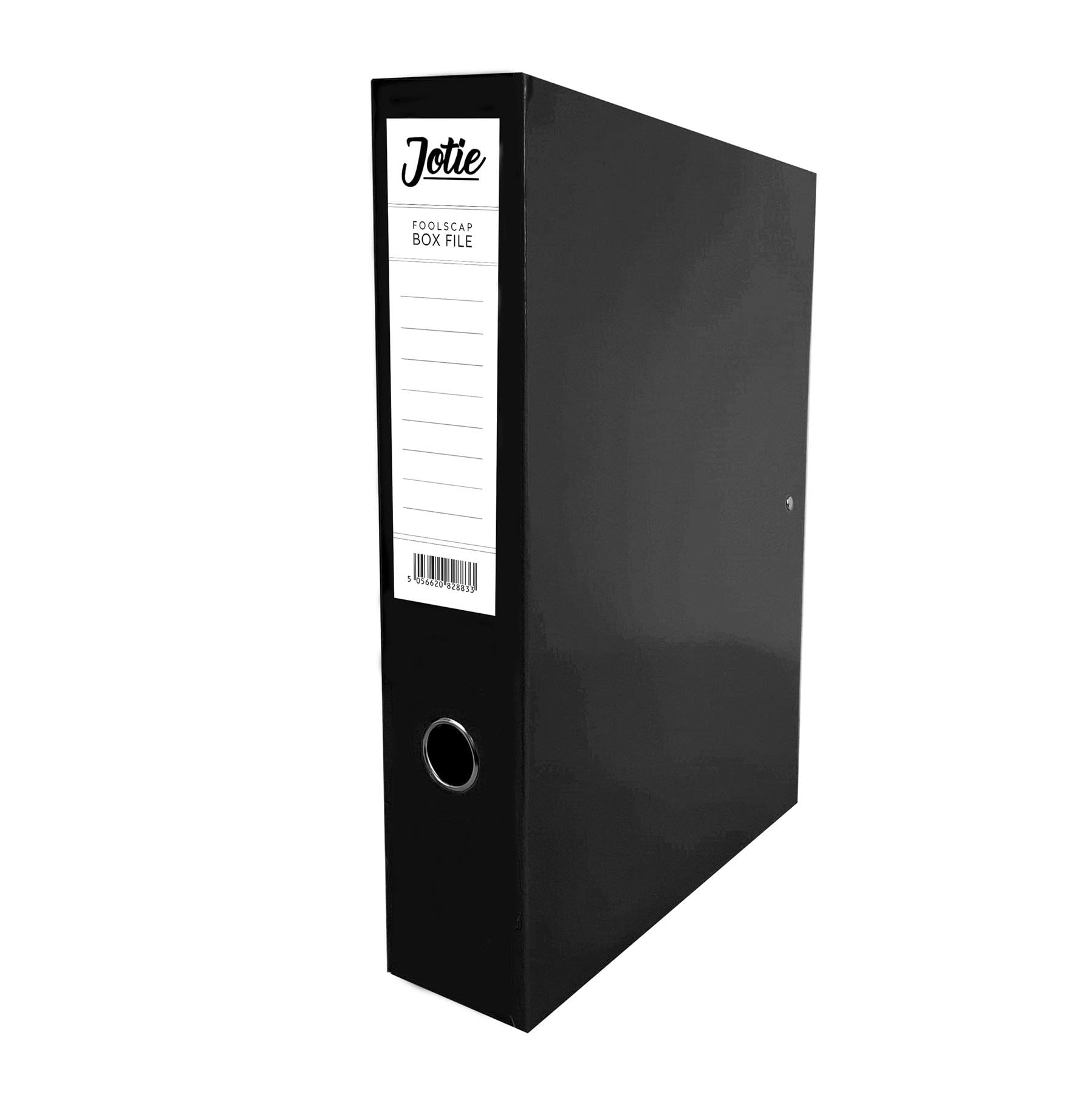 Box File with Lock Spring Ring Pull & Catch Glossy Finish 75mm Spine Ideal Document Organiser for Office School Paperwork Storage Foolscap Box Files Black
