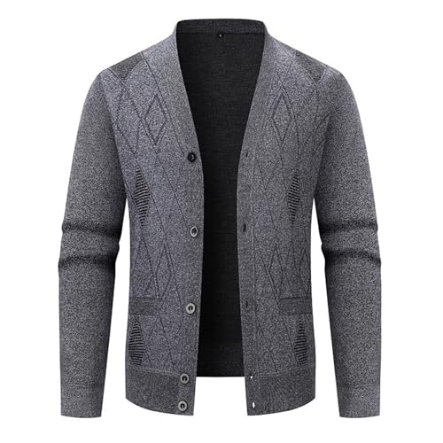 ADHOWBEW Mens Cardigan Sweaters with Buttons Cable Knit Warm Casual Big and Tall Long Sleeve Fashion Sweaters