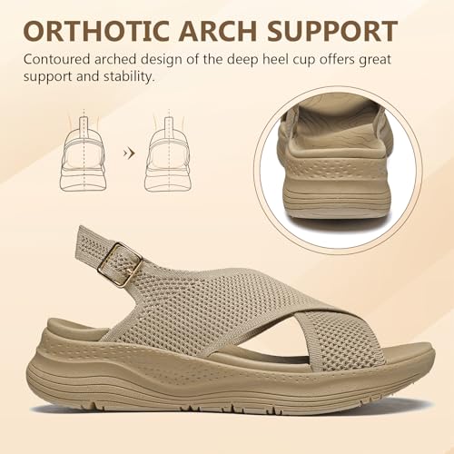 Image of Womens Orthopedic Sandals Ladies Recovery Sport Sandals with Arch Support