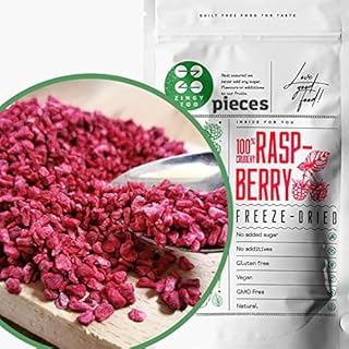 Freeze Dried Raspberry Pieces | 100% Pure Premium Dried Raspberries | Real Food Fruit Bits Instead of Raspberry Flavouring or Frozen Berry Powder | Raw Vegan Freeze Dried Raspberry Crumb | ZingyZoo