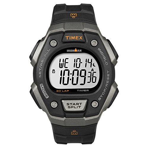 Timex - Homme - T5K821 - Quartz Digitale - Deux Fuseaux Horaires/Alarme/Eclairage/Chronomètre/Temps intermédiaires - Noir - Noir - Plastique