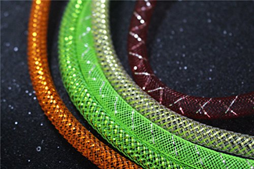 Tigofly 8 pcs Assorted Colors Mylar Tinsel Mesh Tube 8mm Width 1m Length Fly Tying Materials