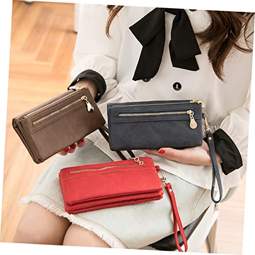 Pu Leather Vintage Handbag Wallet for Women Girls Red Multipurpose Purse Snap Closure for Daily Use for Cash and Cards2