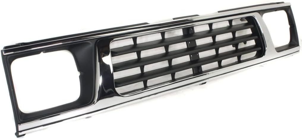 For Mitsubishi Mighty Max 1993 1994 1995 1996 Grille | Chrome Shell and Painted Black Insert | Replacement For MI1200117 | MB912682