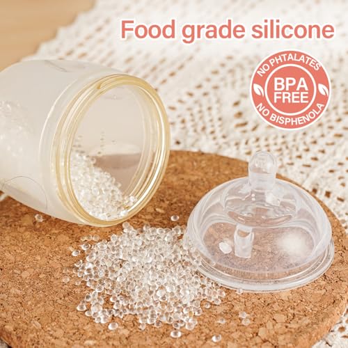 Image of Haakaa Gen.3 Silicone Anti-Colic Baby Bottle Nipples - 100% Silicone Teat for Baby Bottles, Varible Flow, 6m+, 2pcs
