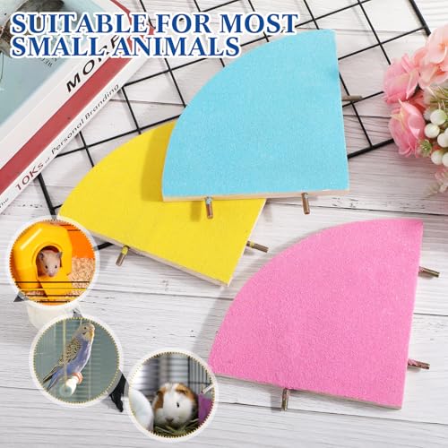 Image of CroBlissful 3 Pcs Bird Perch Stand Platform Parrot Perch Wood Toy Colorful Sand Paw Grinding Cage Accessories Exercise Toys for Cockatiel Conure Budgies Parakeet Lovebird Hamster Gerbil Rat
