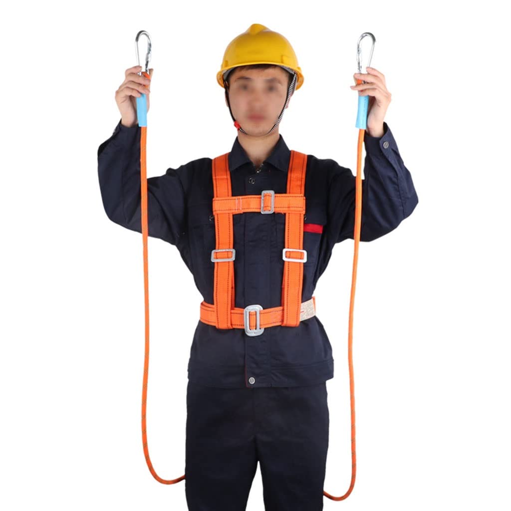SwaYve Harnais de Sécurité Pour Le Travail Aérien, Harnais Antichute Complet, Harnais de Protection Contre Les Chutes À Hauteur de Ceinture Réglable Avec Crochet/5M