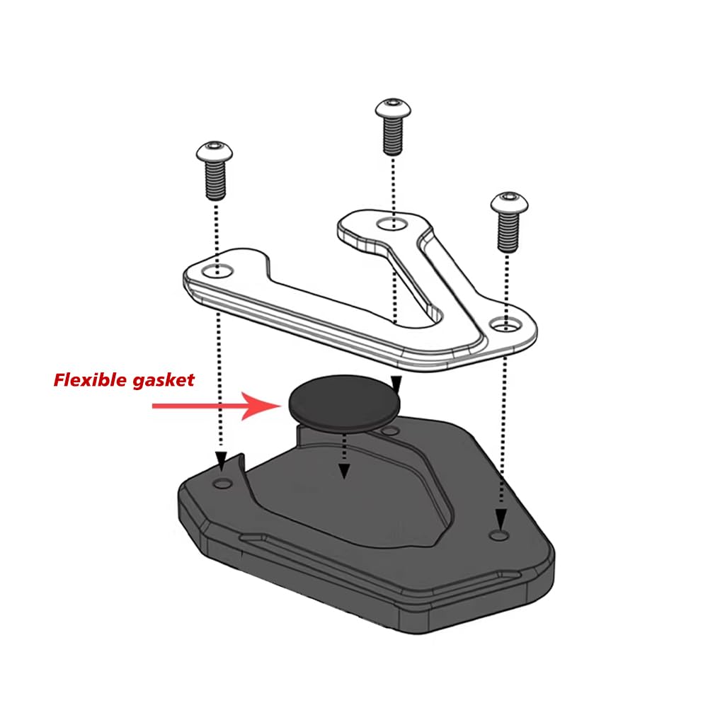 Per XMAX300 XMAX400 Xmax 125 XMAX250 2017-2026 Piastra di prolunga per cavalletto laterale in alluminio per moto Supporto di ingrandimento per cavalletto Accessorio (Blu)