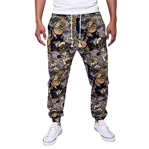 Pantalon Survêtement Style Lin Coton Ethnique Pantalon Homme Et Corde Casual Imprimé Pantalon Homme Pantalon Thaïlandais Hommes