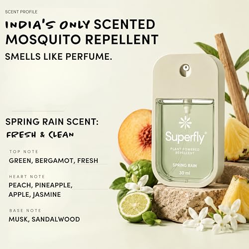 Image of Superfly, Plant-Powered DEET-Free Mosquito Repellent for Adults Kids & Family - Non-Toxic Insect Repellent Spray, Skin-Safe Formula : Spring Rain