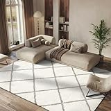 Safavieh Hudson Shag Collection SGH281A Ivory and Grey Area Rug, 9 feet by 12 feet (9' x 12')