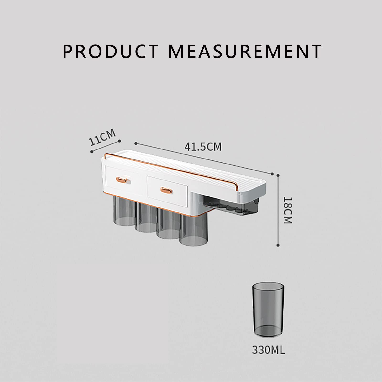 Porta Cepillo de Dientes, Soporte Cepillo de Dientes Eléctrico, Pared Estuche Cepillo Dientes con 4 Ranuras para Cepillos, ABS Organizador Baño sin Taladro para Baño Blanco